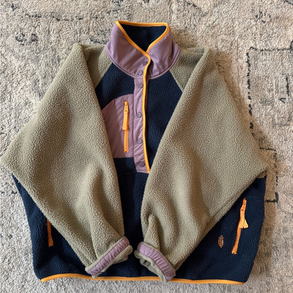 Free People Hit the Slopes Colorblock Pullover Fleece